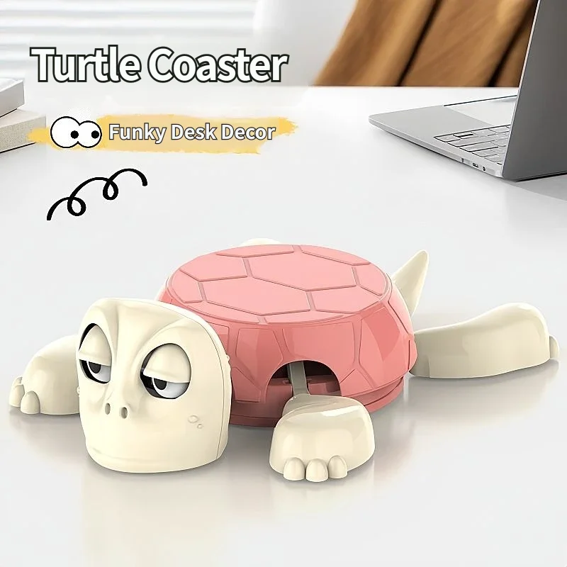 Cute Turtle Coaster Set Heat Resistant Funny Tea Cup Mat Tabletop Decor for Home Kitchen Office Gift Frightened Design Fairy