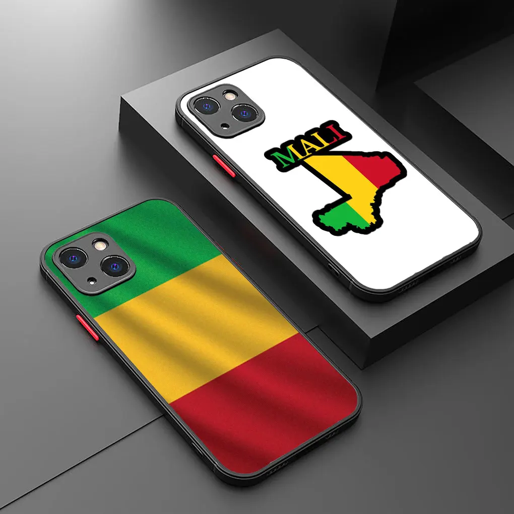 Mali Flag Map White Black Soft Silicone Casing for Apple iPhone 15 Plus 14 13 12 11 Pro Max + Phone Cover Case