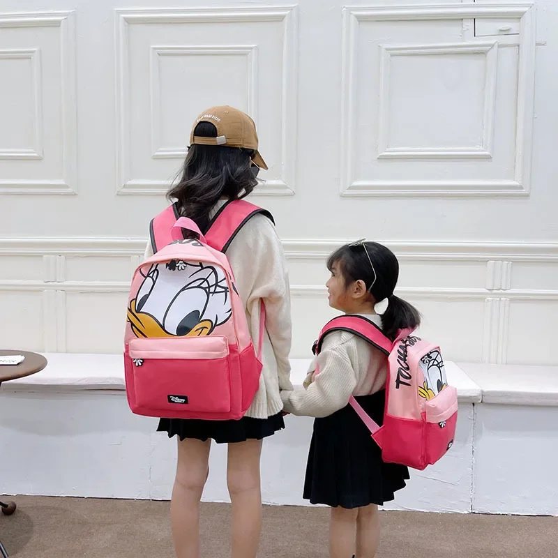 Tas punggung anak laki-laki dan perempuan, ransel kartun Disney Donald bebek anak, tas sekolah kapasitas besar ringan, tas anak TK, Mickey Mouse lucu