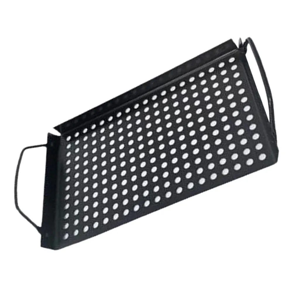 

Rectangular Drain Baking Tray Nonstick Grill Pan Lightweight BBQ Camping Versatile Long Handles High Temperature Resistance