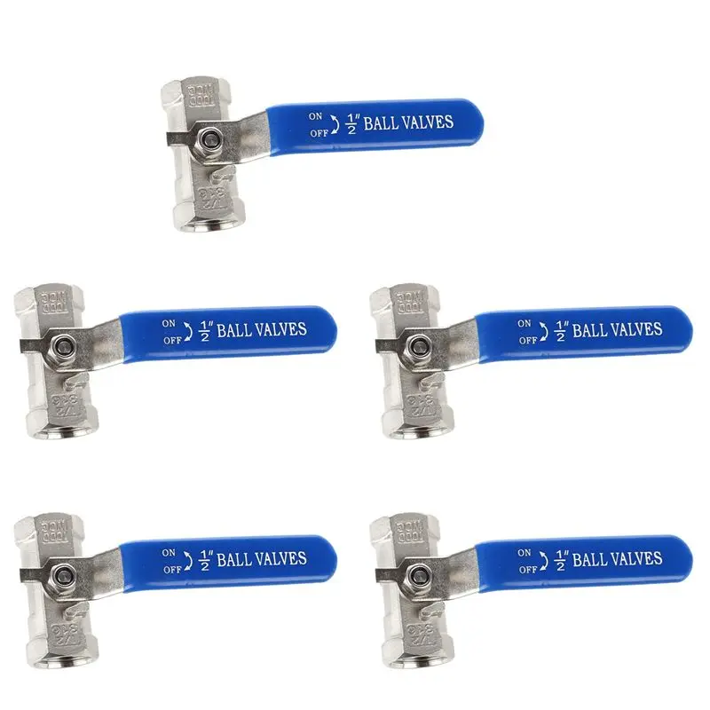 [33a-tvdae]-5pcs-1-2-inch-lever-female-female-ball-valves-long-handle-316-stainless-steel-wog1000
