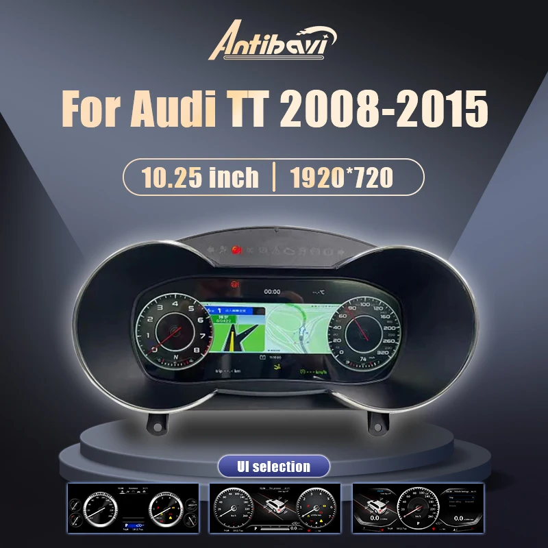 10.25'' Prelingcar Digital Dashboard For Audi TT 2008-2015 Years Car Lcd Panel Speedometer Virtual Cockpit