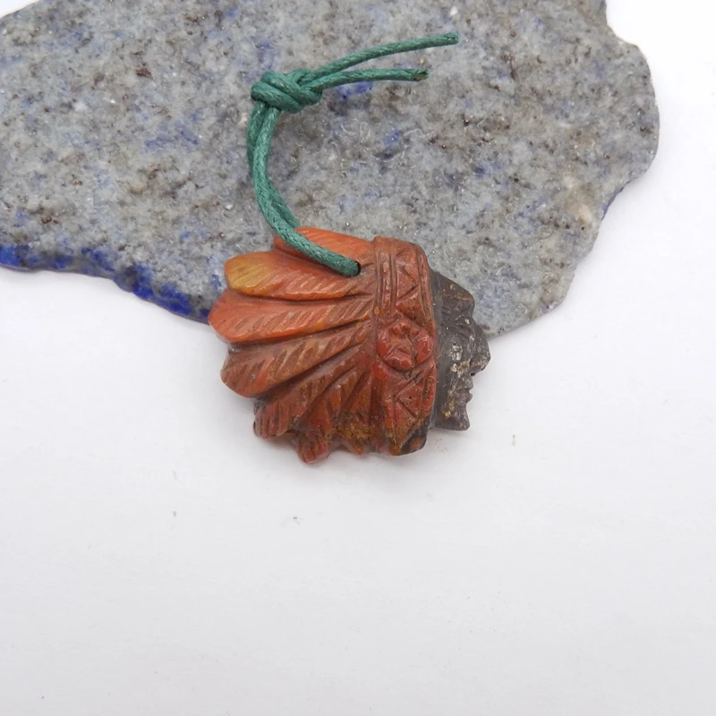 natural-stone-warring-states-red-agate-handcarved-indian-chief-pendant-bead-32x27x9mm-104g-for-diy-jewelry-making-accessories