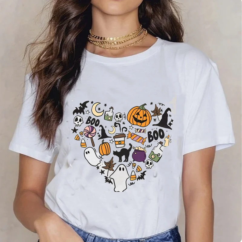 Halloween Boo Pumpkin Love T-Shirt uomo donna T Shirt vestiti Cosplay Streetwear Tee Shirt Plus Size top