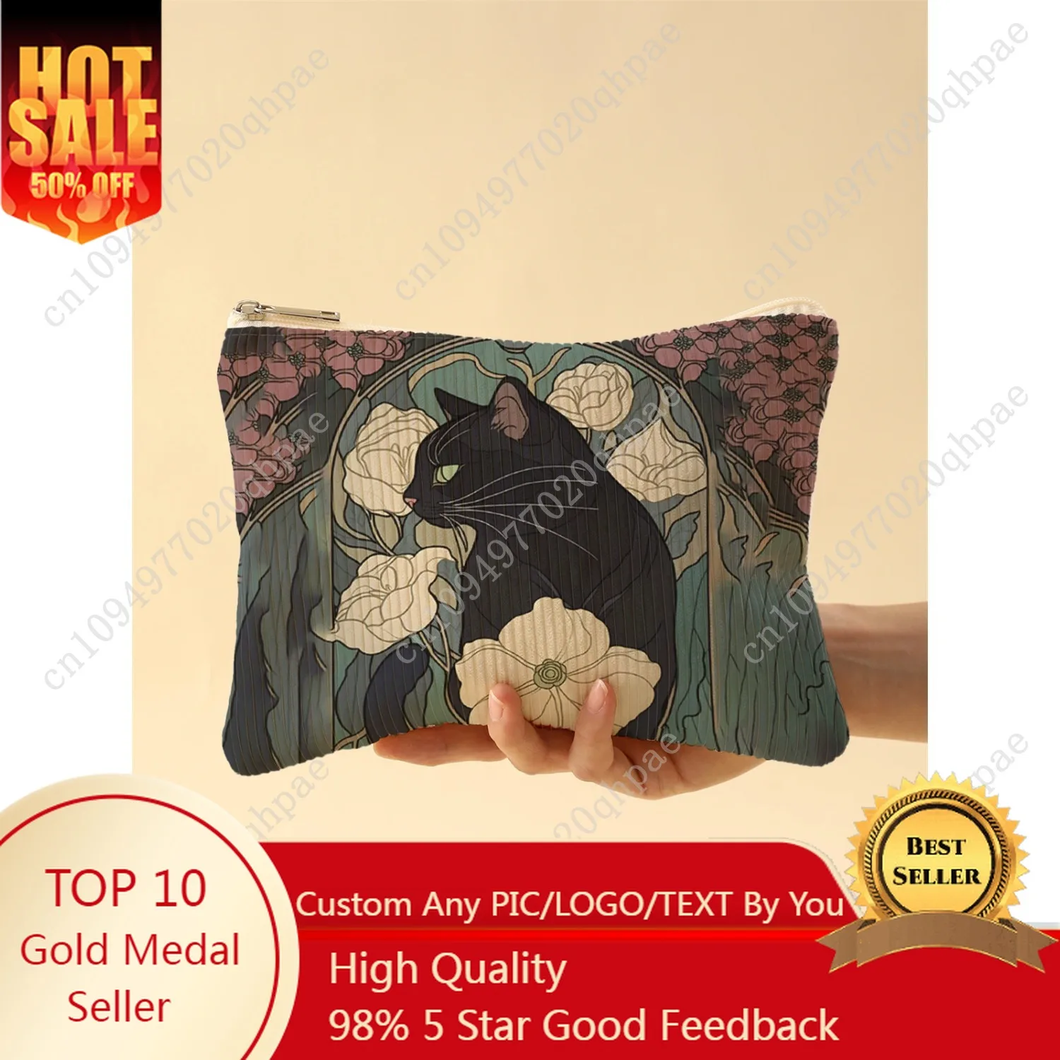 

Corduroy Travel Cosmetic Bag Portable Makeup Storage Bag Purses Women Large Capacity Zipper Make Up Organizer Storage Clutch