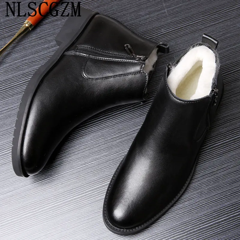 Winter Shoes for Men Ankle Boots Snow Boots Men Leather Shoes for Men Chelsea Boots Casual Shoes Stivali зимние кроссовки мужски