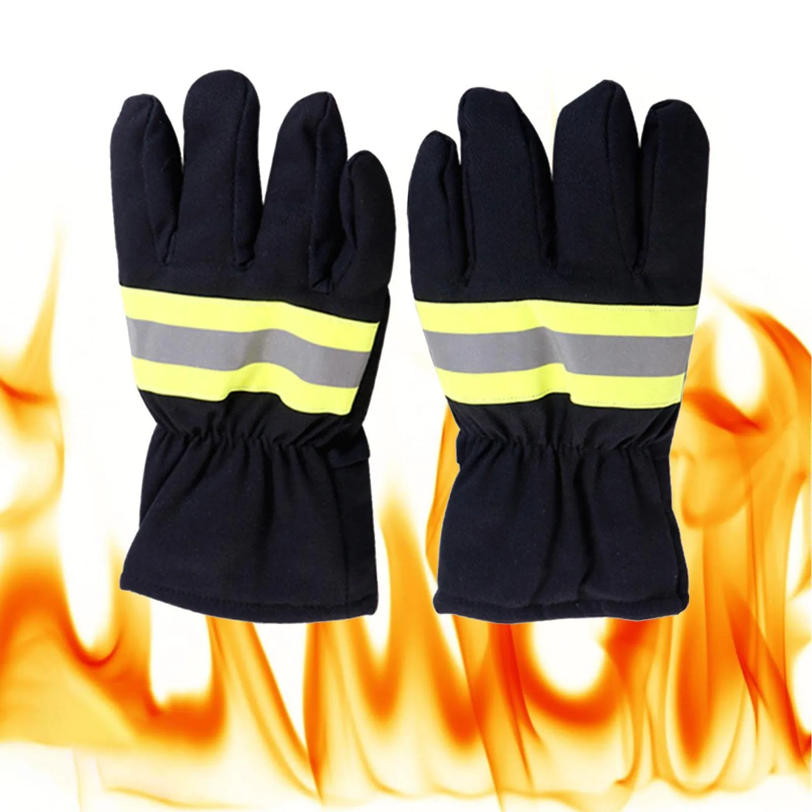 ZK40 Firefighter Gloves Flame Resistant Soft Comfortable 27cm Length Safety Working Extrication Rescue Gloves Welding