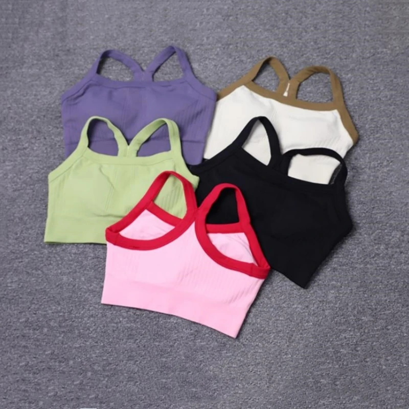 2024 Spring Soft Comfortable Breathable Fitness Vest Women's Seamless Slim Fit Workout Jogging Yoga Bra