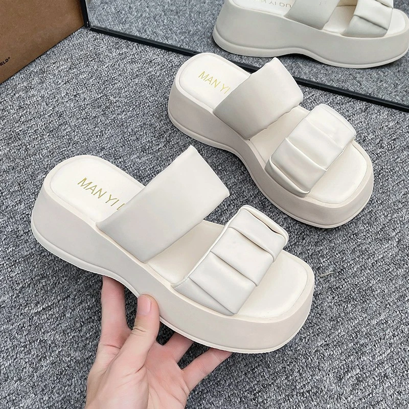 Summer and Autumn New Products Simple Fashionable Comfortable Women's Sandals and Slippers with Thick Soles and Elevated Height