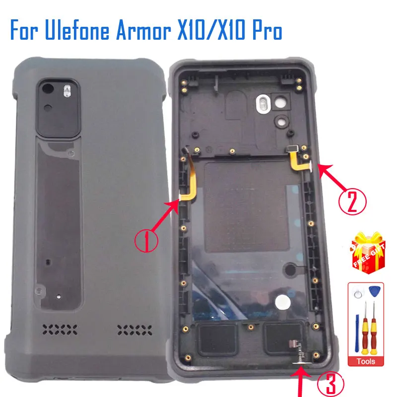 

Original Armor X10 Pro Battery Cover Back Cover Shell Case With Side Button FPC Cable Mic Cable Accessories For Ulefone ArmorX10