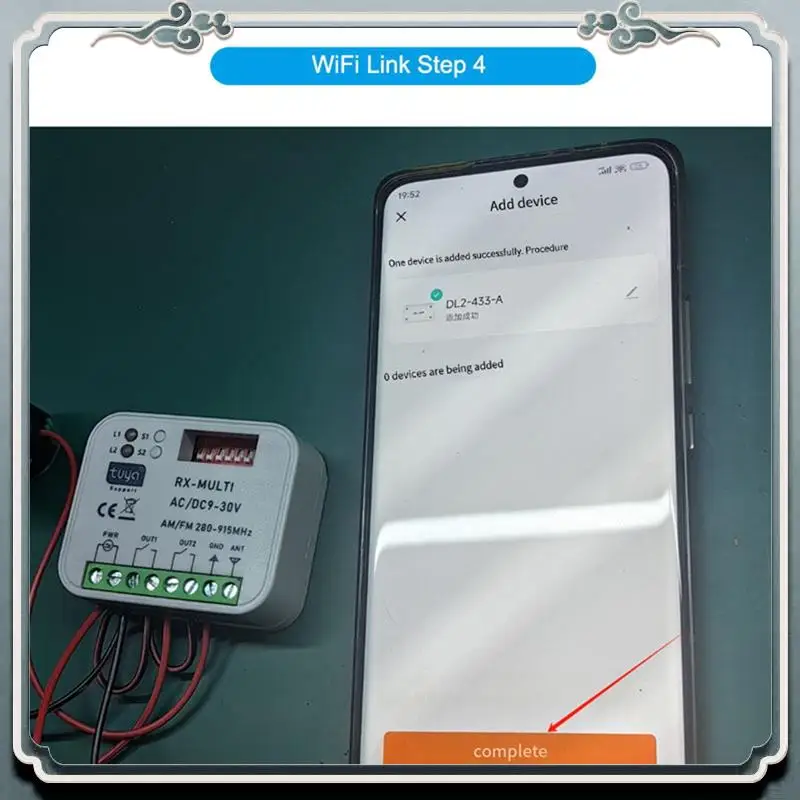 ABIJ-AC 85-250V Universal Tuya Wifi Garage Door Receiver RX-Multi 280-915Mhz Gate Switch For Smart Life