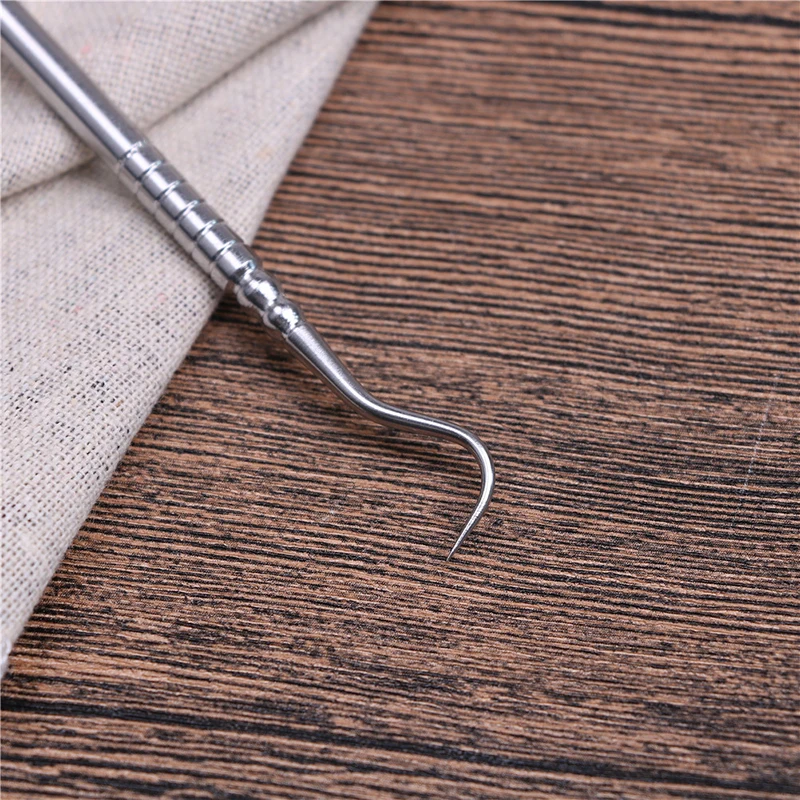 1Pc Double Ends Stainless Dentist Teeth Clean Hygiene Explorer Probe Hook Pick