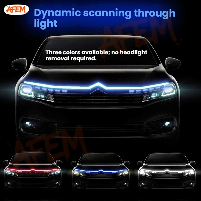 1pcs For Hyundai Creta IX25 2015-2022 Car LED Scan Starting Daytime Running Light DRL Fog Lamp Decoration daylight Light Strip view 5