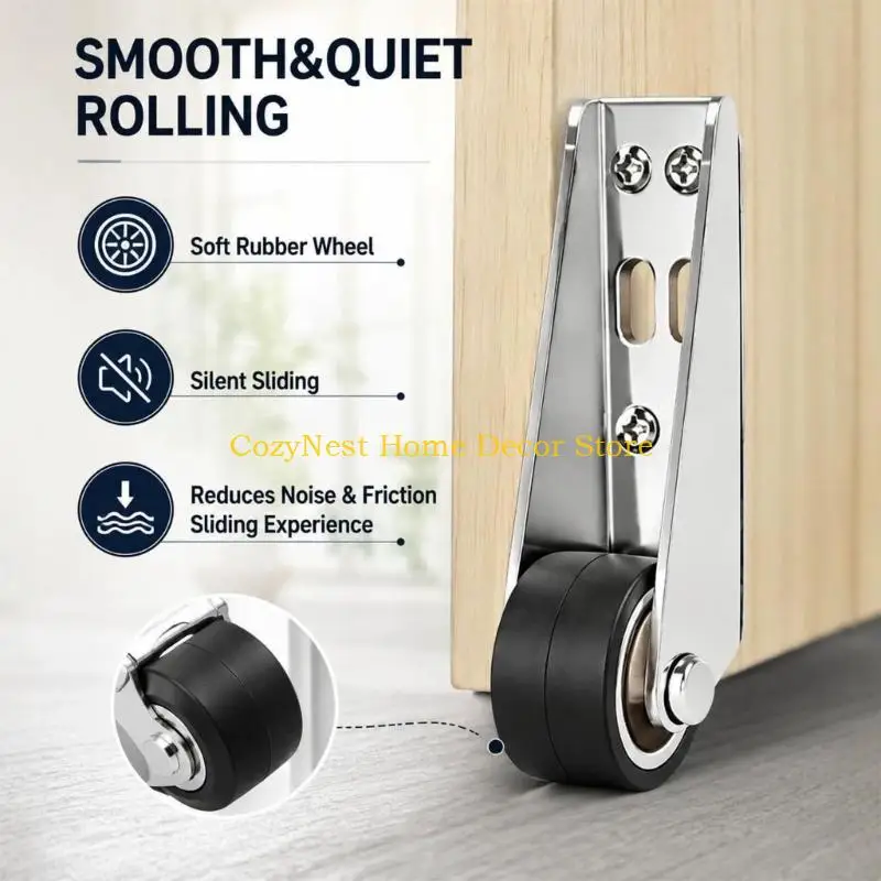 92MF Rubber Roller Gate Hardware Set with a Support Frame and Elongated Mounting Openings for Vertical-Track Maintenance and
