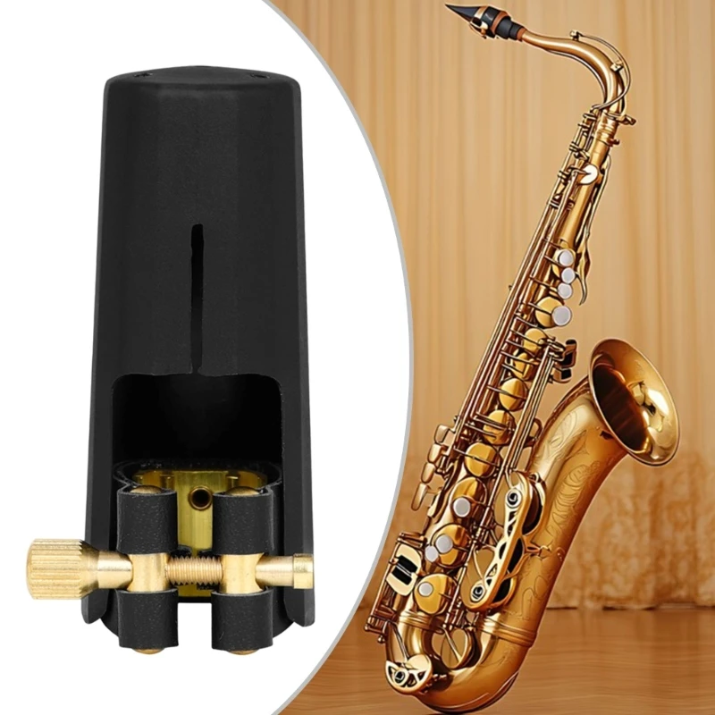 Soprano Sax Mouthpiece Ligature Leather Ligature Fastener with Plastic Caps