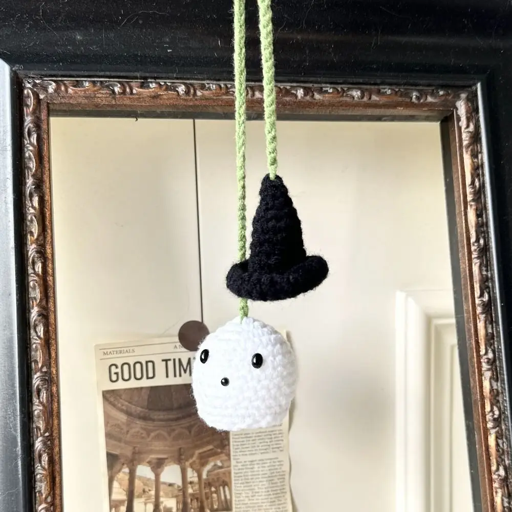 

Creative Halloween Ghost Pendant Cute Ghost Shape Crochet Halloween Decorations Handmade Hand Knitted Scary Decorations ornament