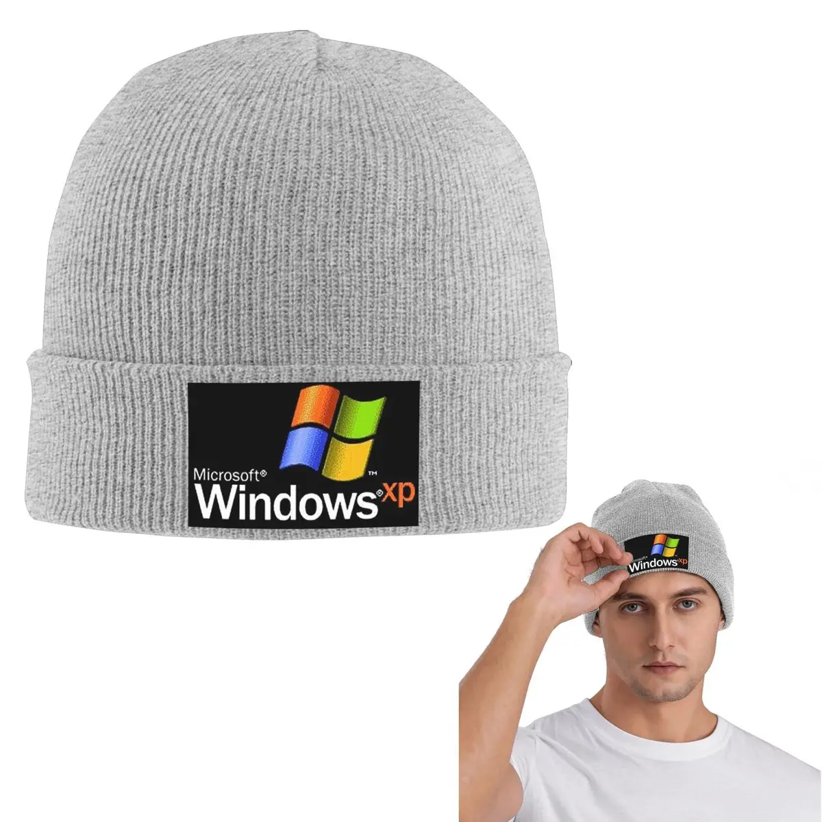 قبعة Windows XP الدافئة المحبوكة، قبعة بونيه عصرية للخريف والشتاء، قبعات بيني خارجية للجنسين والكبار