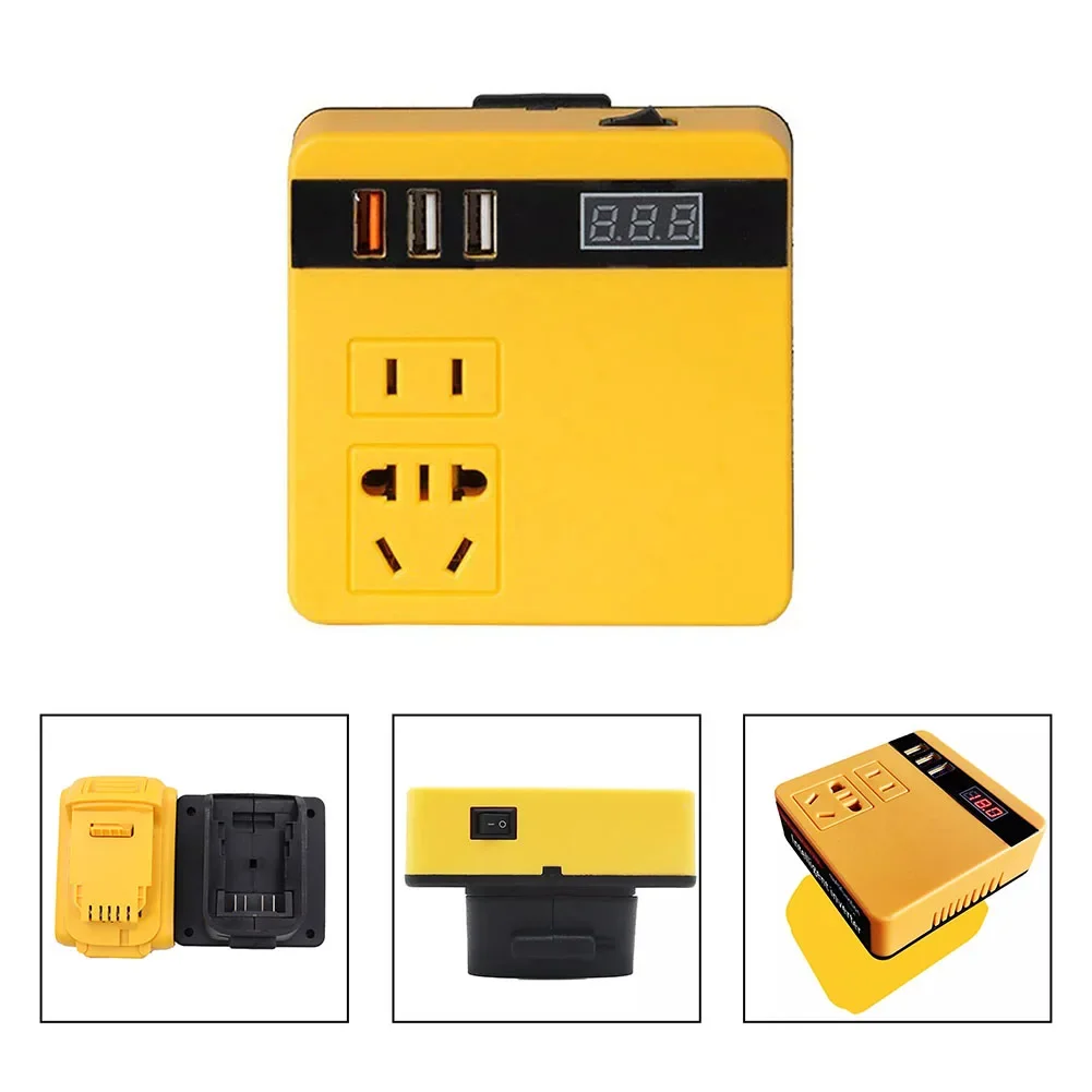 1pc 120W Lithium Battery Inverter 21V To AC220V DC5V12V Inverter Battery Transformer Yellow Intelligent Fast Charging Accessorie