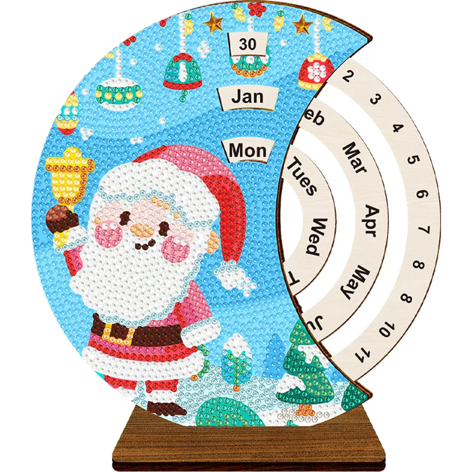 Diamond Painting Perpetual Calendar with Rotating Month Day Week Manually Changing Date Calendar Wooden Perpetual Calendar Kits view 2