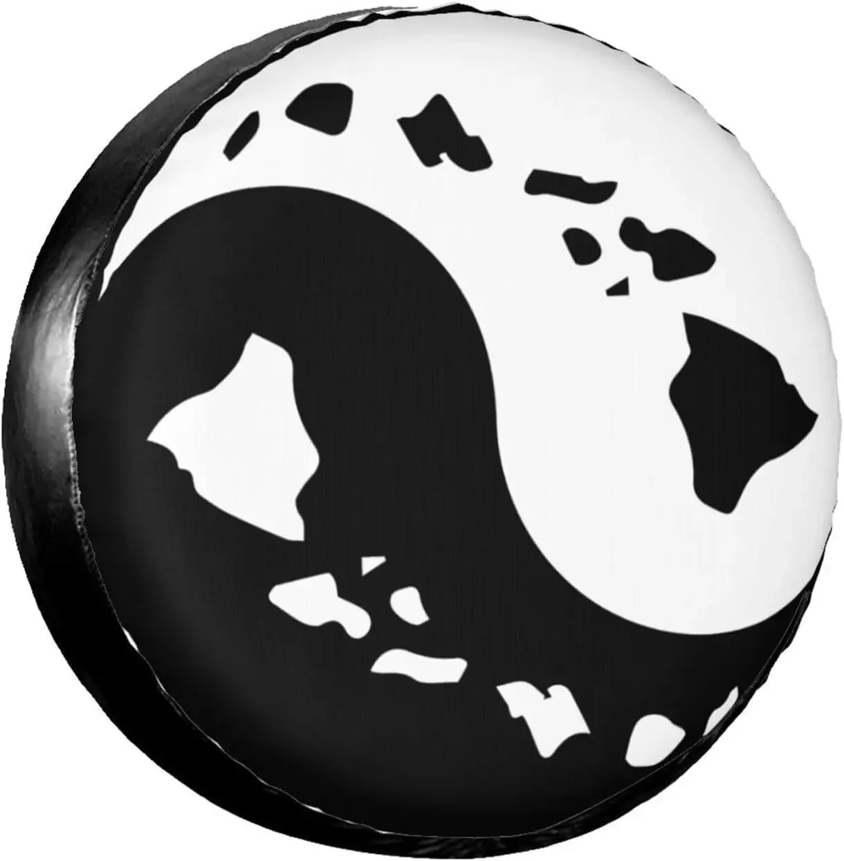 Yin Yang Hawaiian Island Map Tire Cover Spare Tire Type Cover Wheel Protectors Weatherproof Universal Fit Truck Trailer Rv SUV