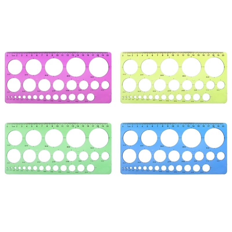 Przezroczysty szablon miary okrągłą linijką do rysowania szablonów do zajęć biurowych osobiste rysunki rekwizyty do edukacji