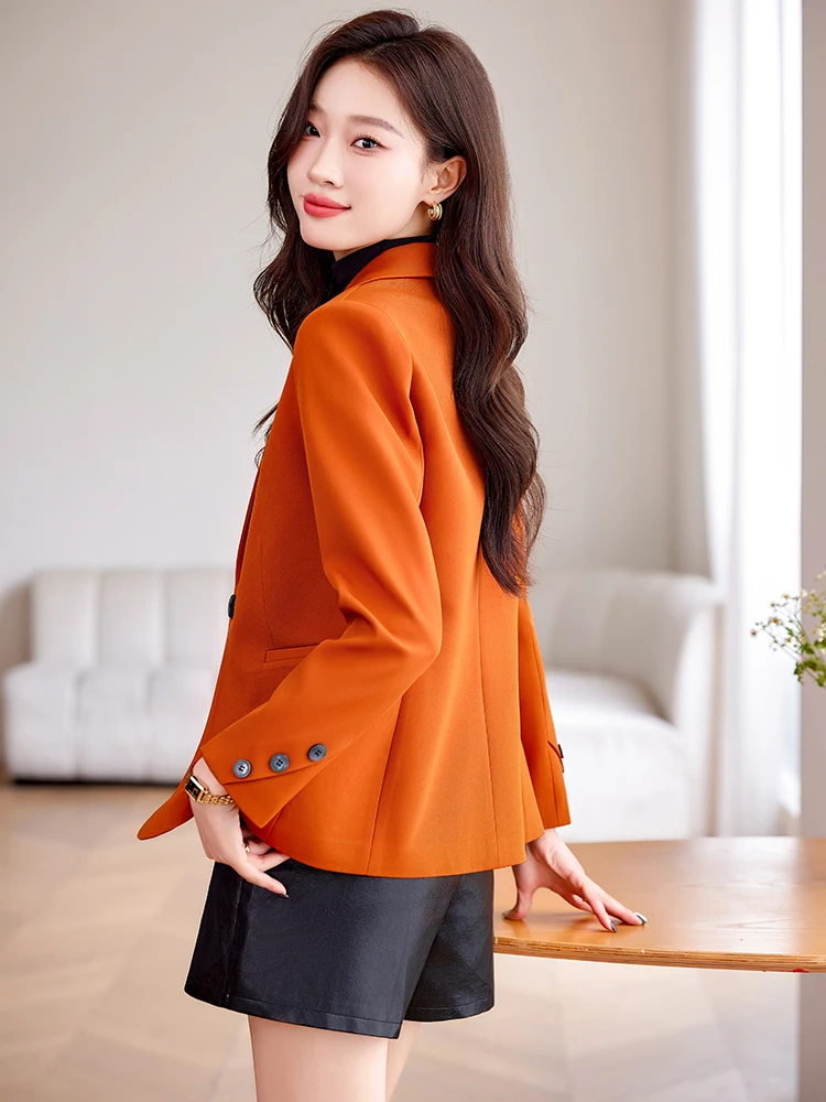AIyssa-Black Long-Sleeved Blazer for Women, Fashionable and Elegant, Business and Office Tops, New, Autumn and Winter, 2024