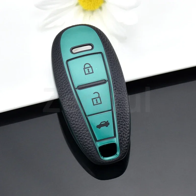 Auto Shell Fob Holder For Suzuki Vitara Swift Ignis Kizashi SX4 Baleno Ertiga 2019 TPU Leather Car Key Case Cover Accessories