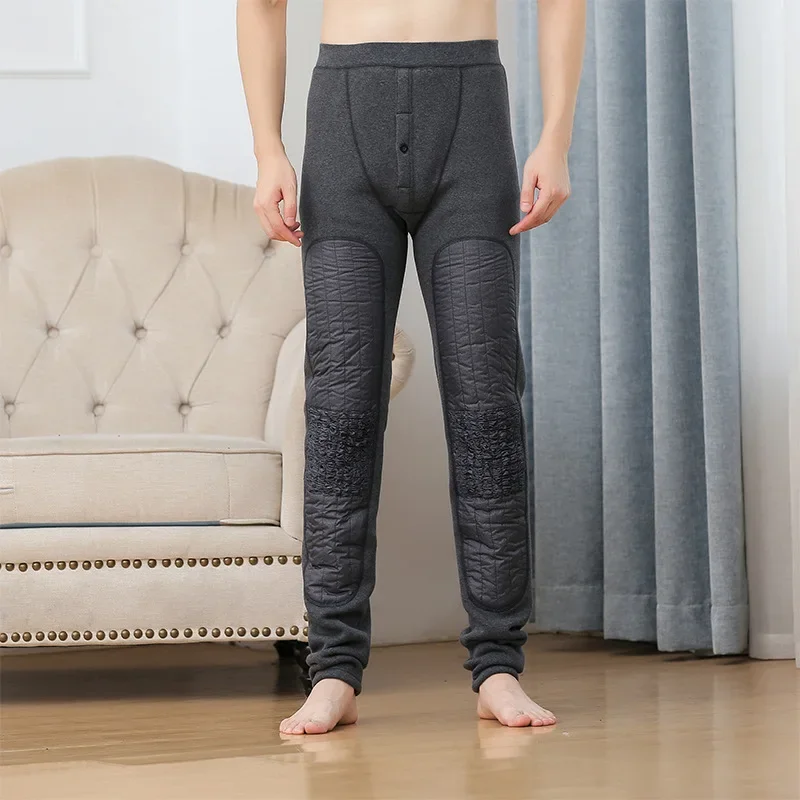 Berber Fleece Leggings 116CM Tall Men Warm Winter Outdoor Knee Windproof Thermal Underwear Plus Size 6XL Extra Long Johns Pants image 3
