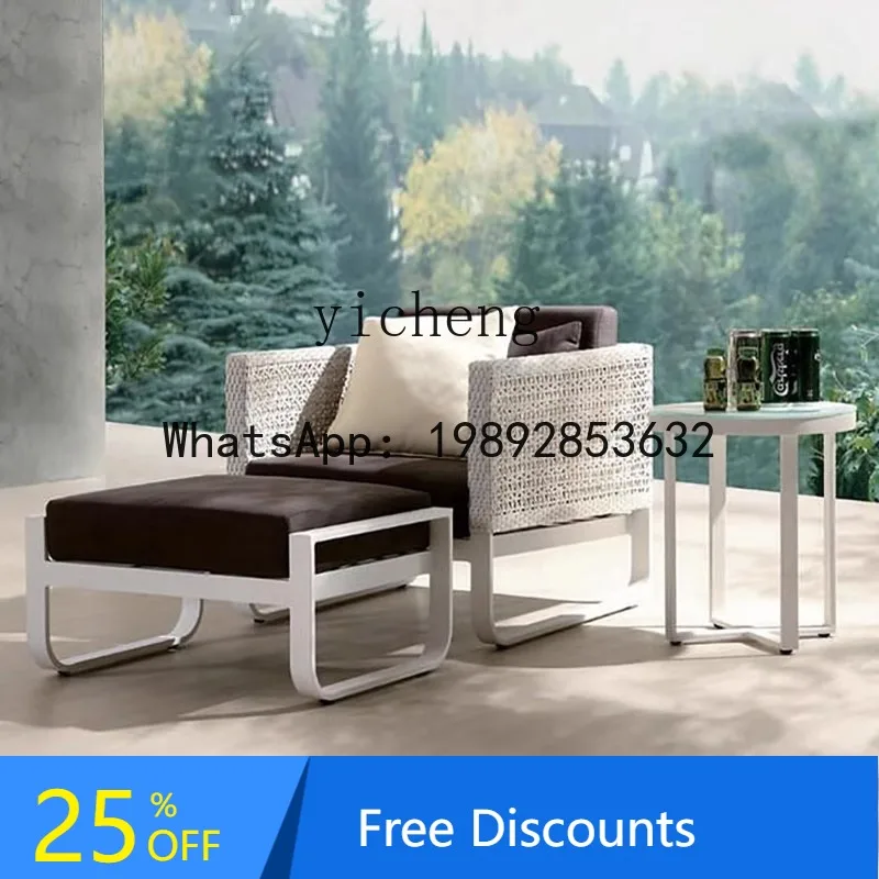 

LYY outdoor leisure rattan sofa terrace courtyard swimming pool simple coffee table combination balcony rattan chair combination