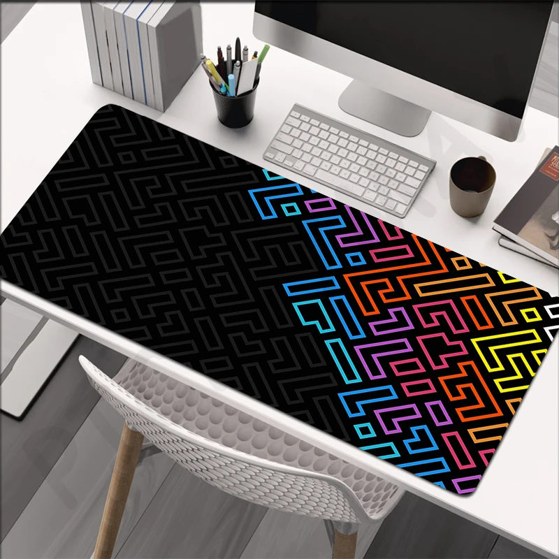 Imagem -04 - Linha Preto e Branco Mats Tabela Grande Gamer Mousepad Company Desk Pad Computador Mousepad 100x50cm