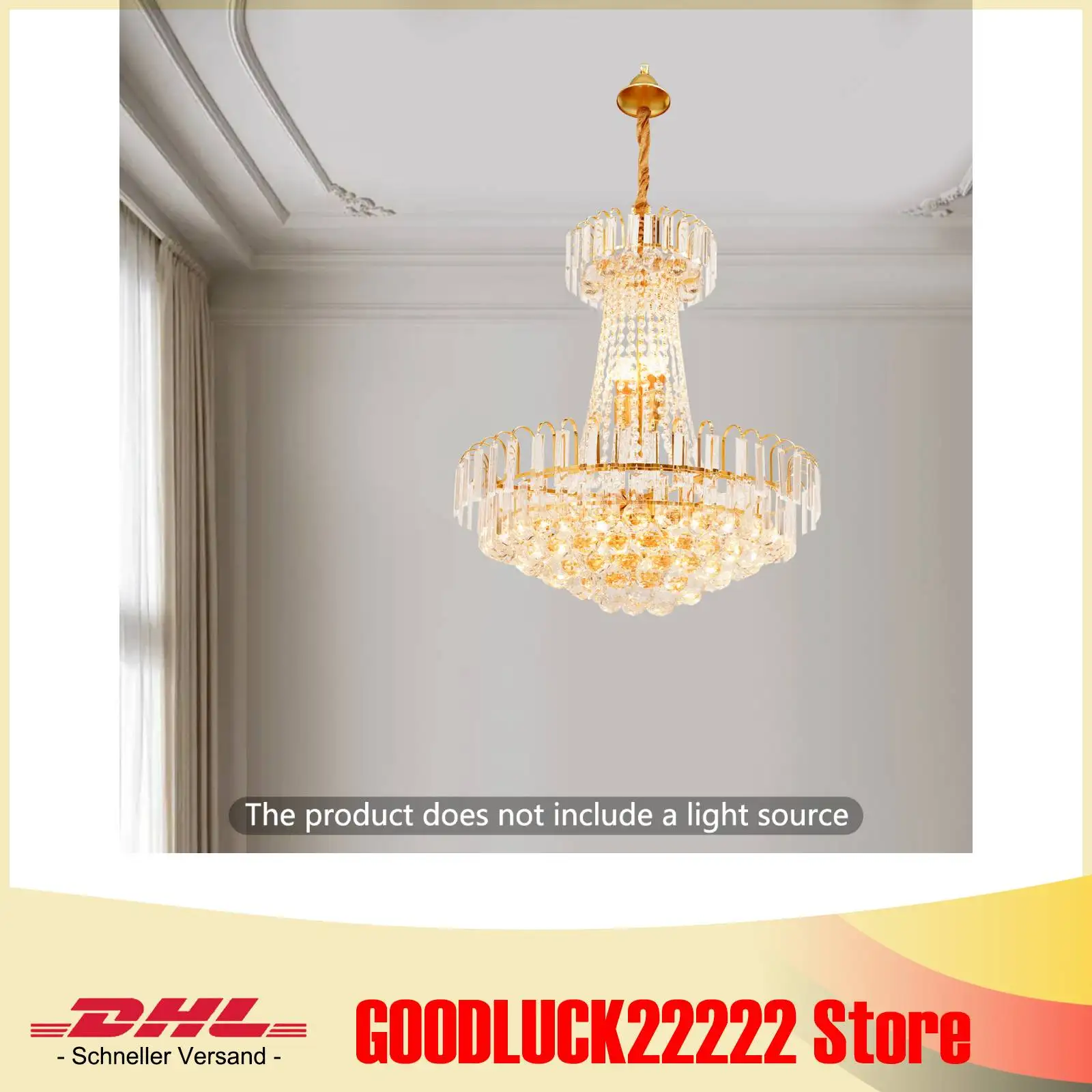 Kristallen kroonluchters, K9 helder kristal lange hanglamp 60x70cm 220V, ijzeren frame met kristallen draden E14 fitting, elegant licht - afbeelding 2