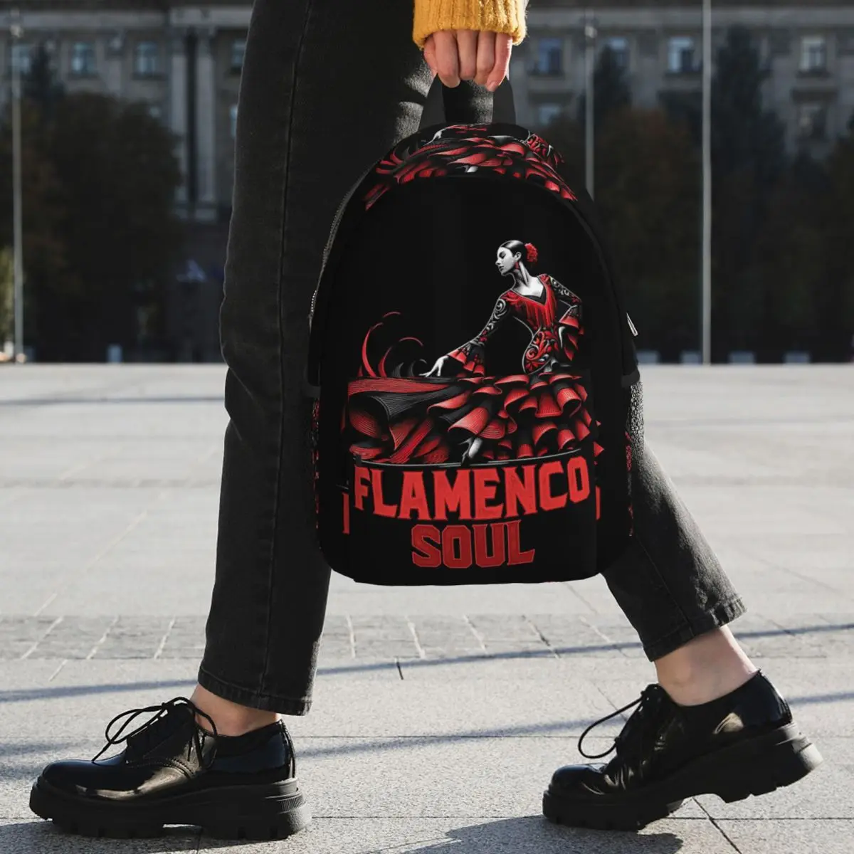 Elegant Flamenco Dance Art Flamenco Soul Backpack Student BookBag Kids School Bag Laptop Shoulder Bags for Men Women
