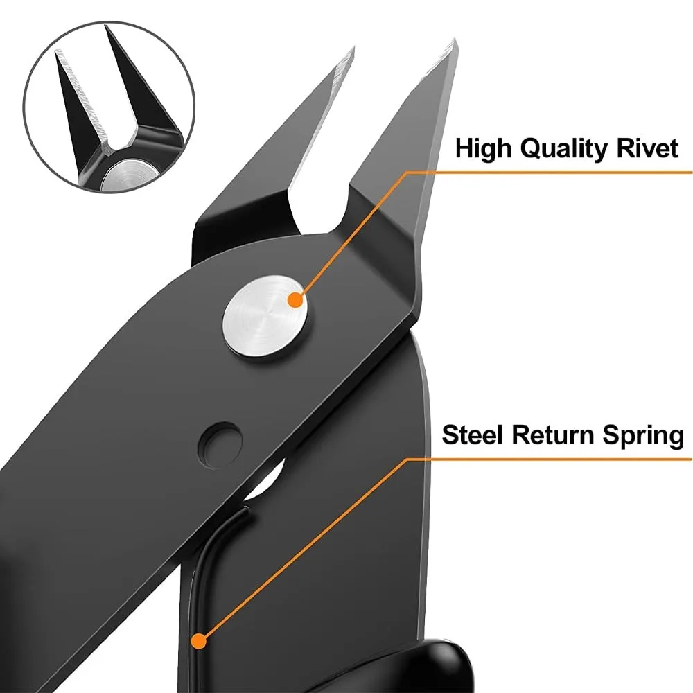 2Pcs Mini Nose Cutting Plier Wire Cable Cutter Metal Side Snips Flush Pliers Convenient Durable Wig Hair Extension Tools