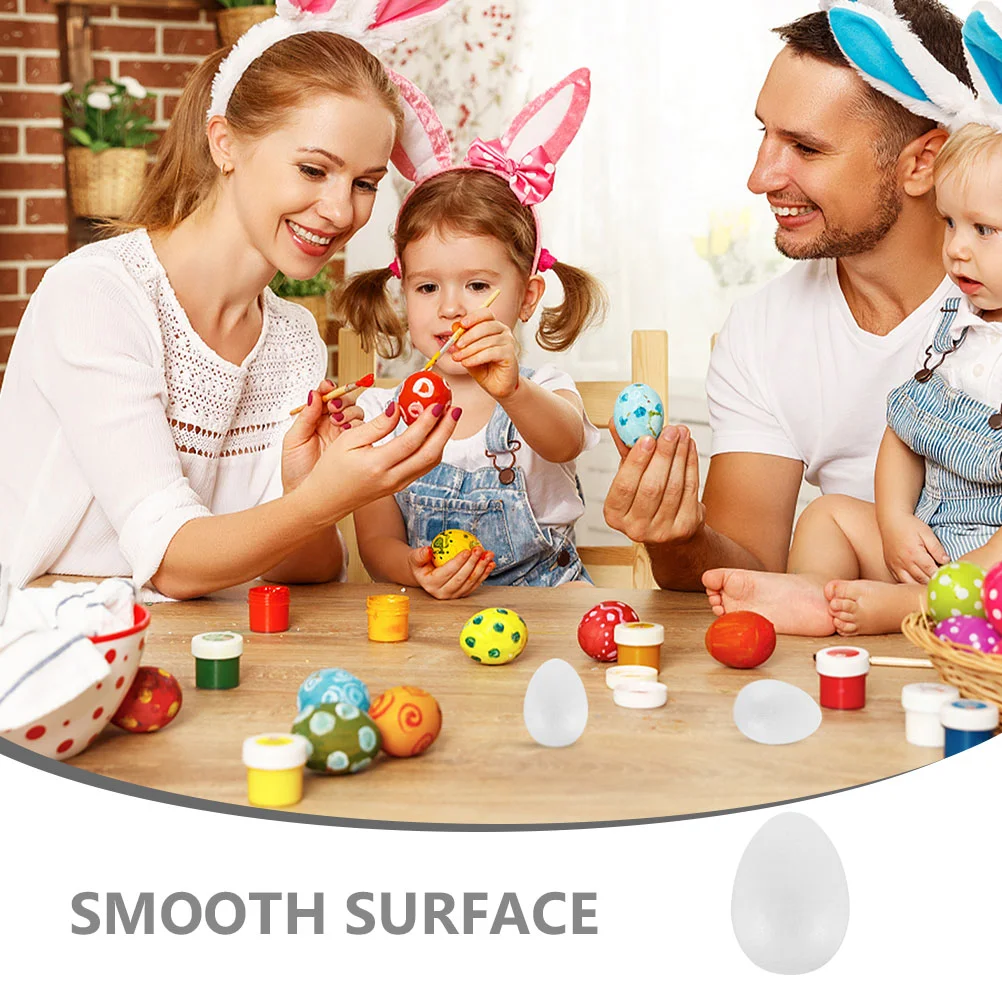 10 Pcs Casserole Pad Sink Easter Painted Eggs Decoration DIY Crafts Manual Blank Foam White Decorative Foams Child