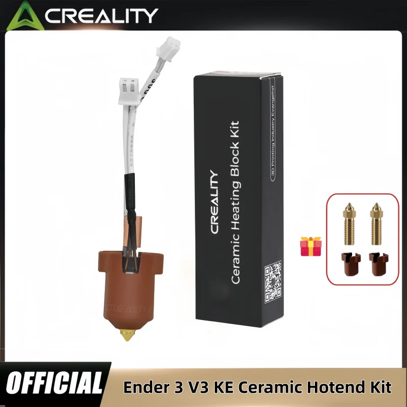 

Creality Ender 3 V3 KE Hotend Kit with Bi-Metal Copper+Titanium Alloy Throat Tube ,300°C Fast Heating High Thermal Conductivity