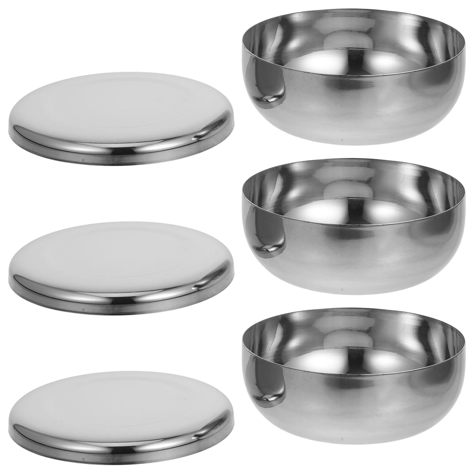 

3pcs Stainless Steel Rice Bowls Set Smooth Easy Clean Portable Kitchen Multi Purpose Salad Soup Noodle Home Cooking Prep