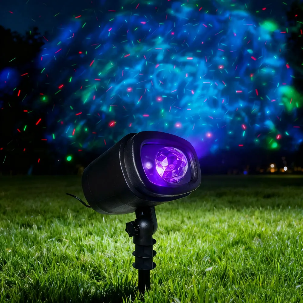 

2025 Christmas New Year Outdoor LED Light Dynamic Colorful Clouds Starry Sky Lamp Villa Garden Holiday Decor Xmas Lawn Projector