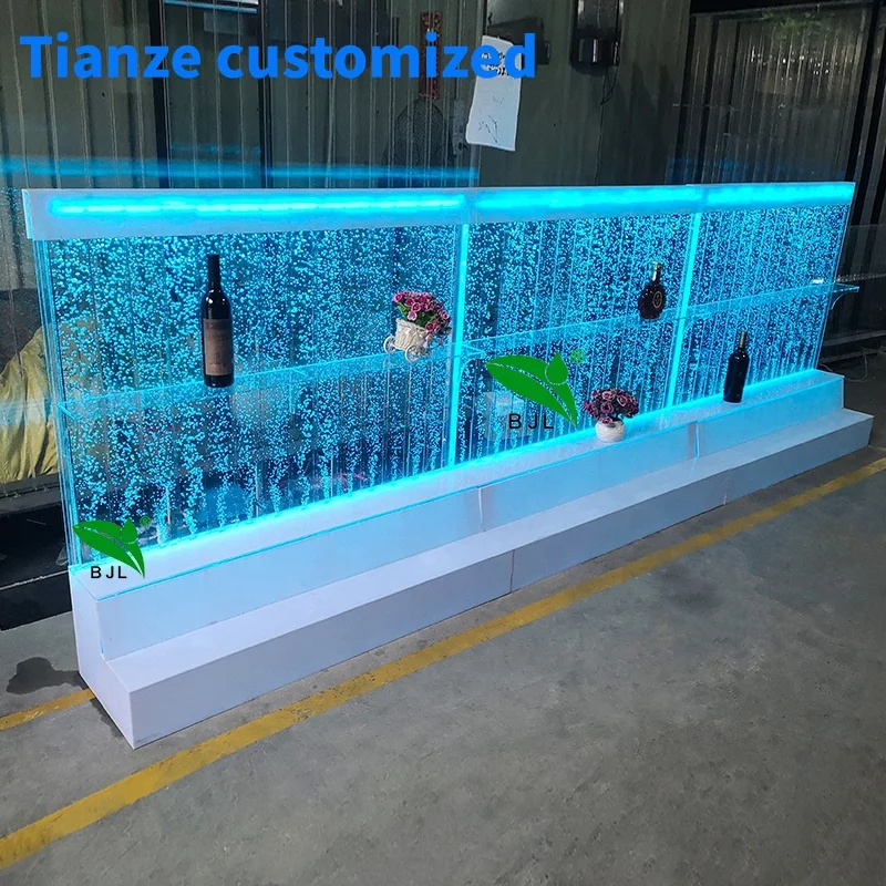 

(customized)LED Lighted Acrylic 3 Tier Lighted Liquor Bottle Bar Shelves