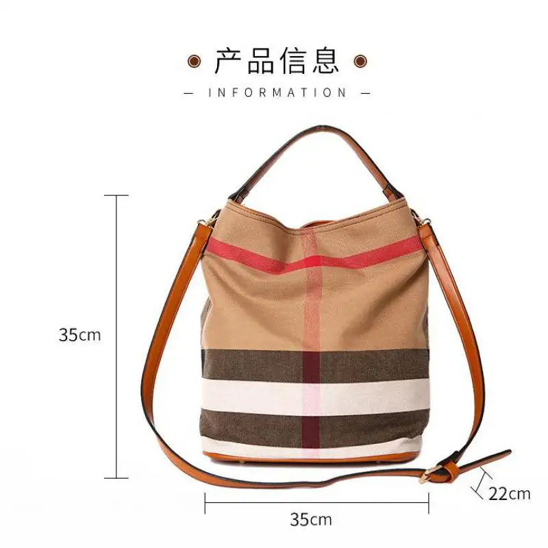 Brand Designer Women Leather Shoulder Bag Luxury Large Capacity Female Bucket Crossbody Handbag Canvas leather Lady Big Hand Bag