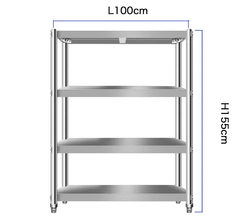 Commercial stainless shelf kitchen four-layer Shelves stainless steel rack 201 durable and sturdy, customization steel shelves