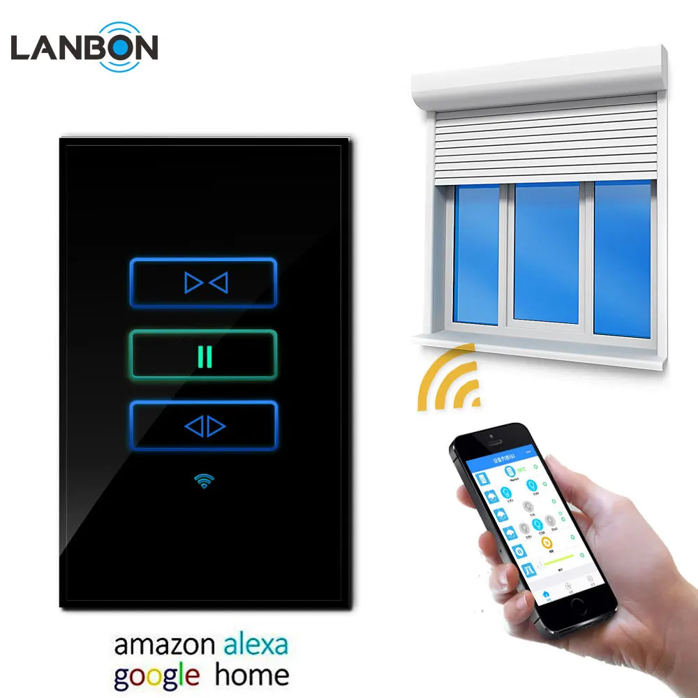 Wifi Control Smart Home Window Curtain Wall Switch Phone Remote Control Wireless Roller Shutter Touch Switch