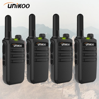 UNIKOO UK232S 4PCS Ultra-thin Mini Walkie Talkie VOX PMR446 Profesional Portable Two-way Radio for Camping Cafe
