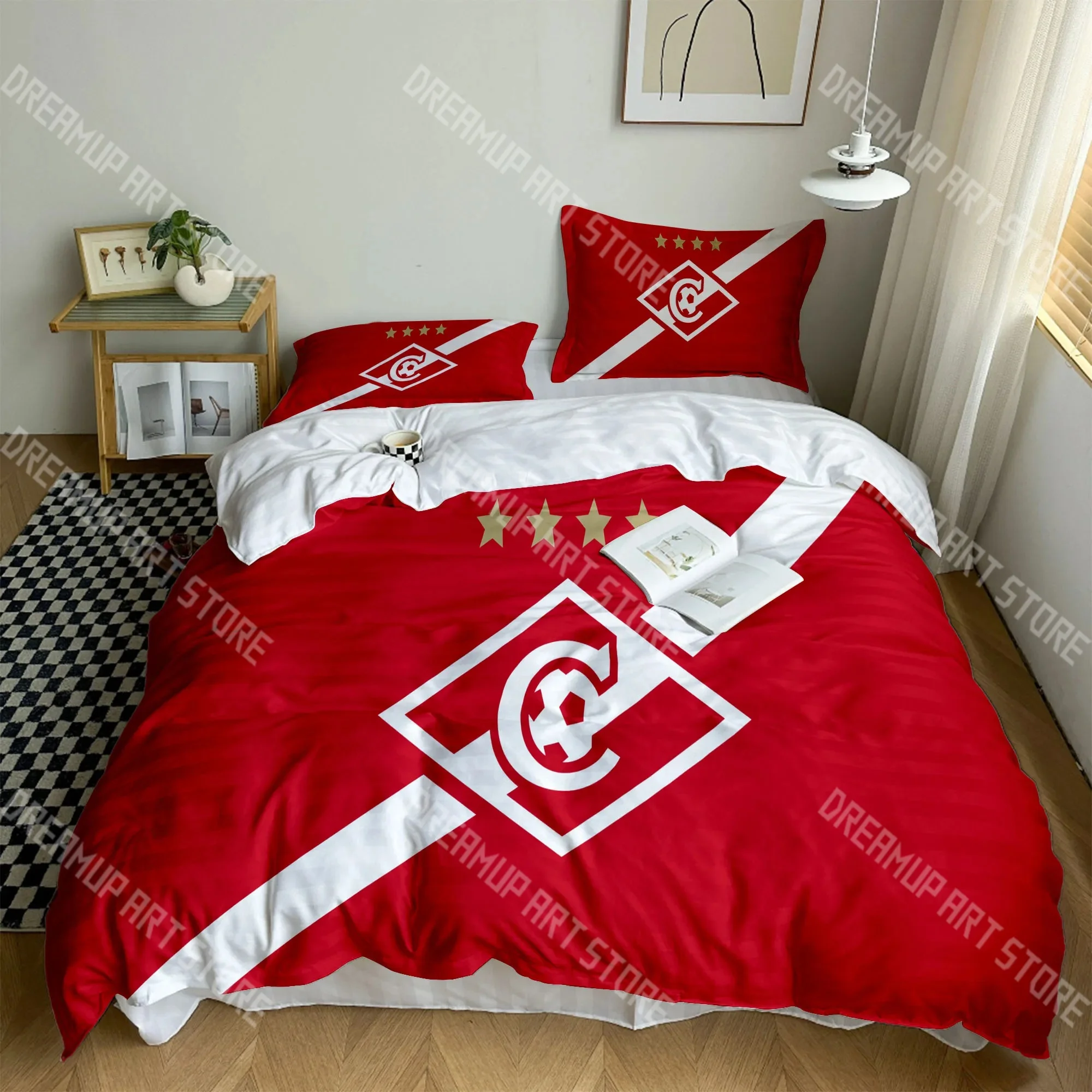 Fashion Moscow Spartak Logo Bedding Set Single Twin Full Queen King Size Bed Set Kids Bedroom Duvetcover Sets Bed Sheet Set
