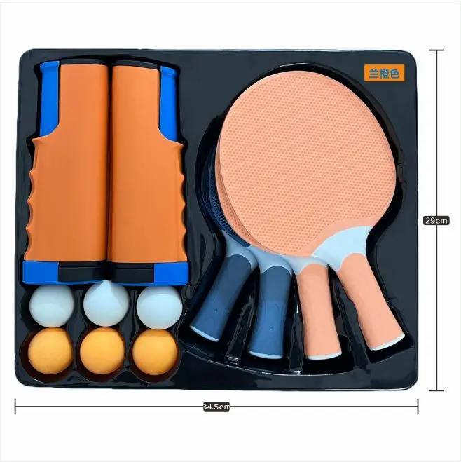

Профессиональная деревянная ракетка для настольного тенниса, набор летучей мыши для пинг-понга, 6 мячей и портативная сетка для 4 игроков