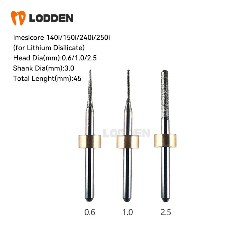 Imes-Icore Dental Milling Burs 350i/250i/240i/150 D3 for PMMA Zirconia Lithium Disilicate Material CAD/CAM Milling Cutter Tools