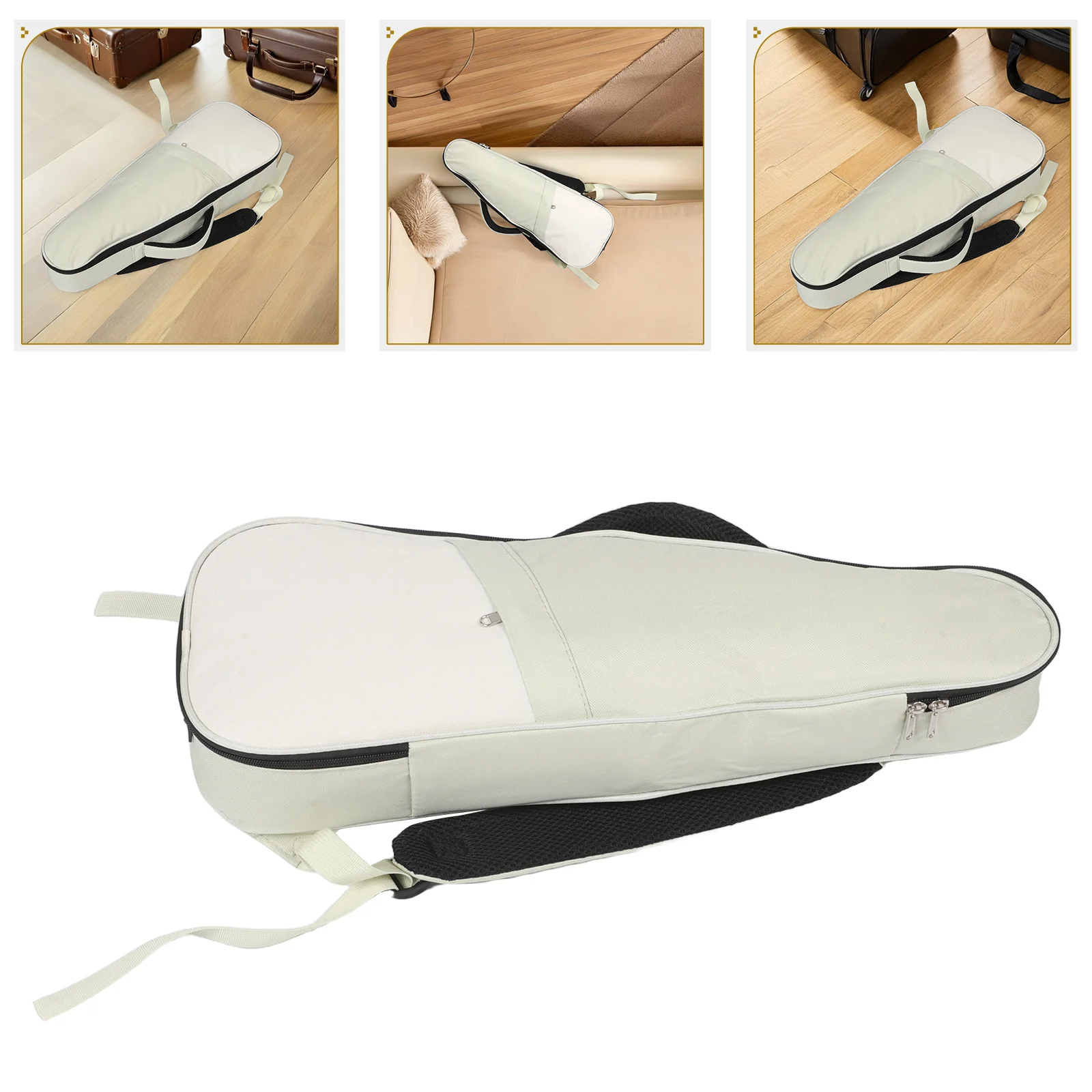 

Thick Padded 21 Inch Ukulele Bag Green Beige Waterproof Soft Lining Gig Backpack Travel Daily Practice Electric Acoustic Guitar