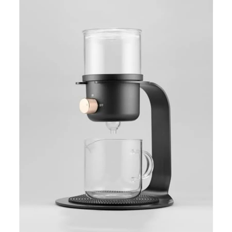 

Semi Automatic Tea Set with Magnetic Clear Teapot for Loose Tea and Drip Coffee Pour Over Black Glass Infuser Tea Pot