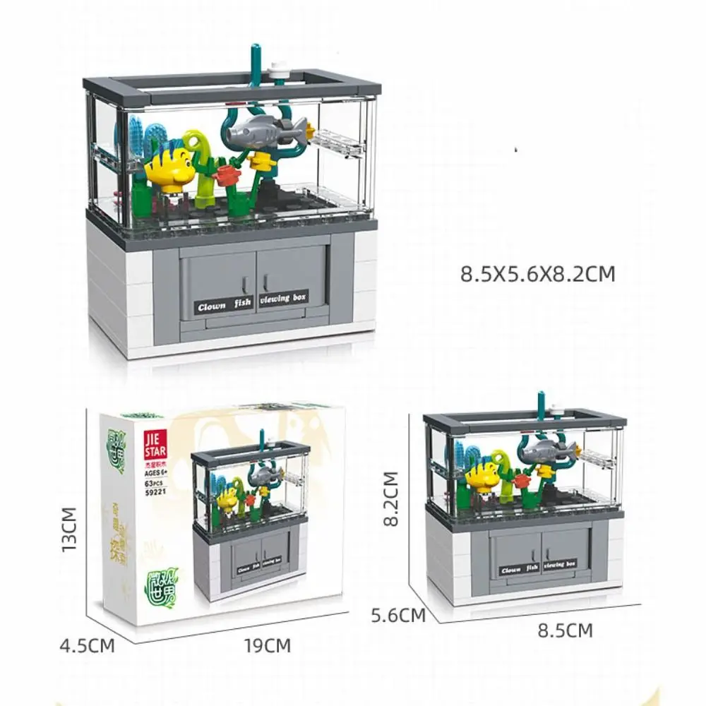 Nouveaux blocs de construction en plastique micro monde Aquarium assembler des jouets bricolage tortue ornement de bureau enfants cadeau