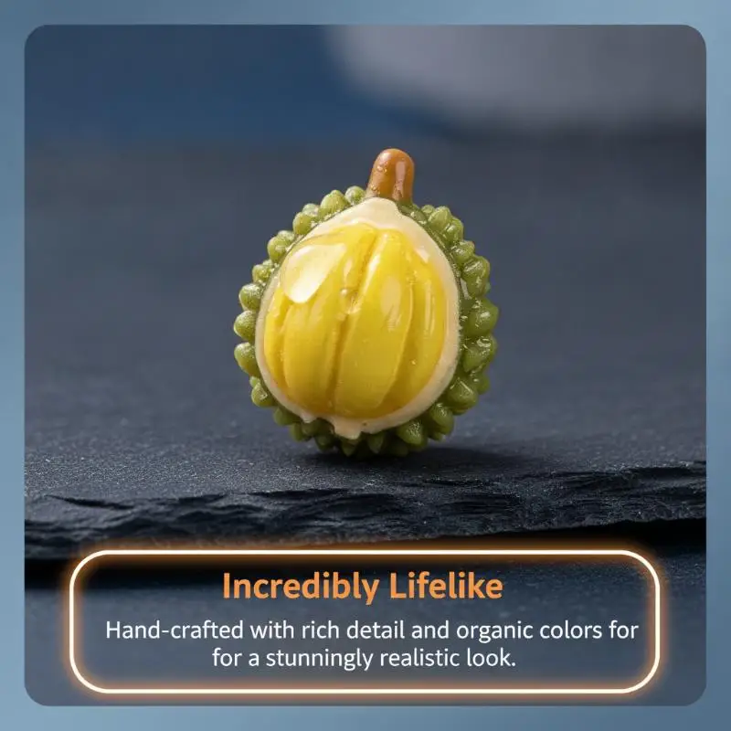 Mini Resin Fake Fruit Pendants 5Pcs Realistic Simulation Ornaments for DIY Keychain Scrapbooking Craft Projects