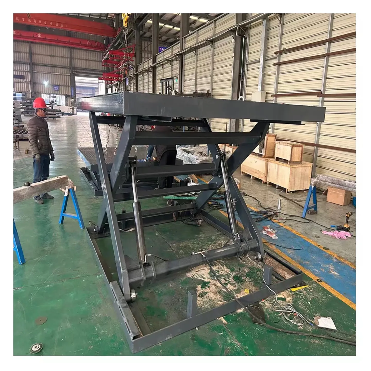 The New Fixed Hydraulic Scissor Car Lift Heavy   Goods Lift Platform Hydraulic Stationary Scissors Lift Scissors Dock Leveler